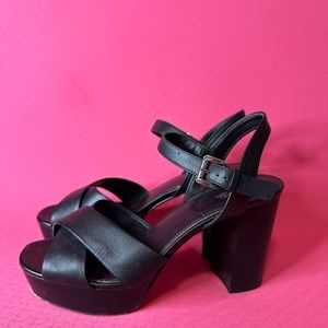 MICHAEL KORS BLACK PLATFORM SANDALS